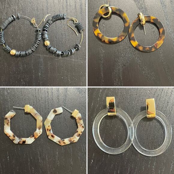 Jewelry/Hoop Earrings Bundle - 4 Pairs - Picture 1 of 6